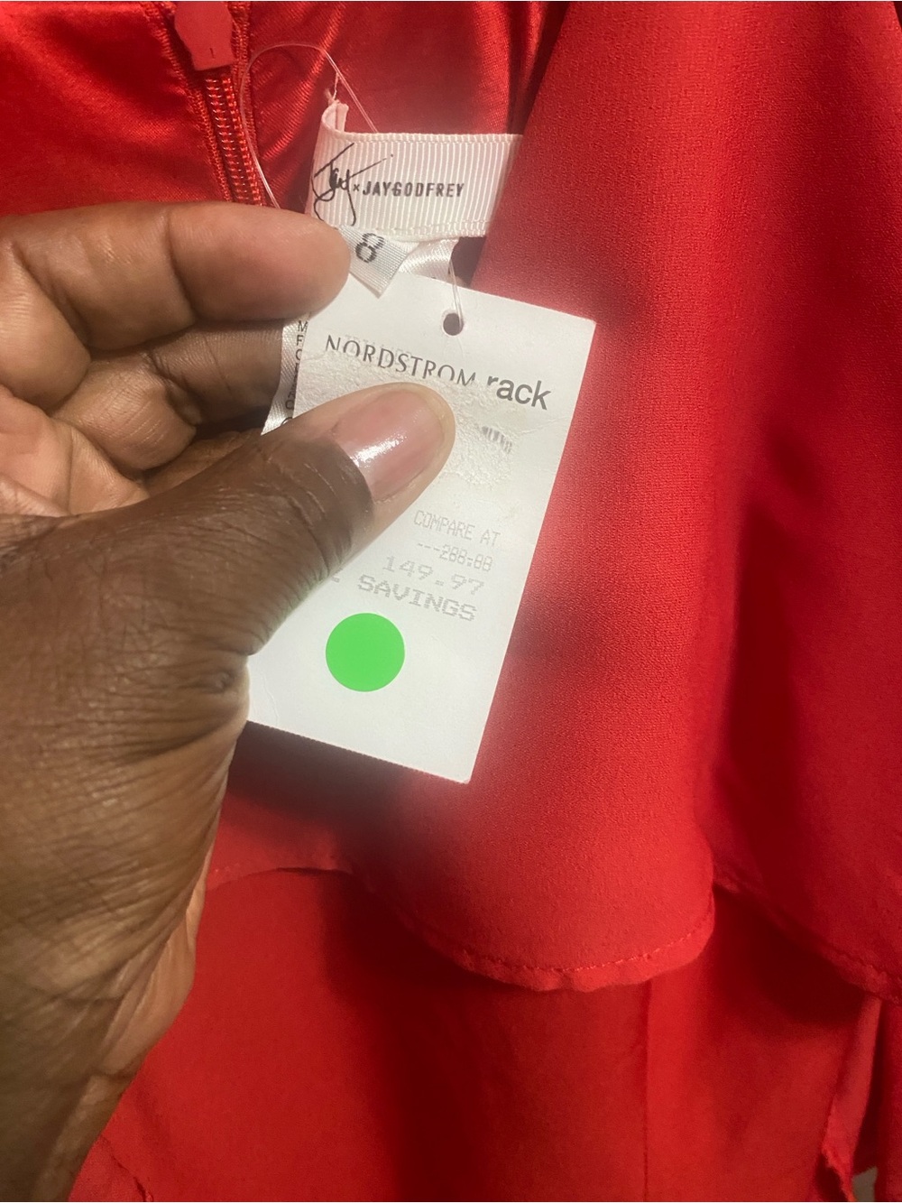NWT JayGodfrey Ruffled Cold Shoulder Gown - Picture 7 of 7
